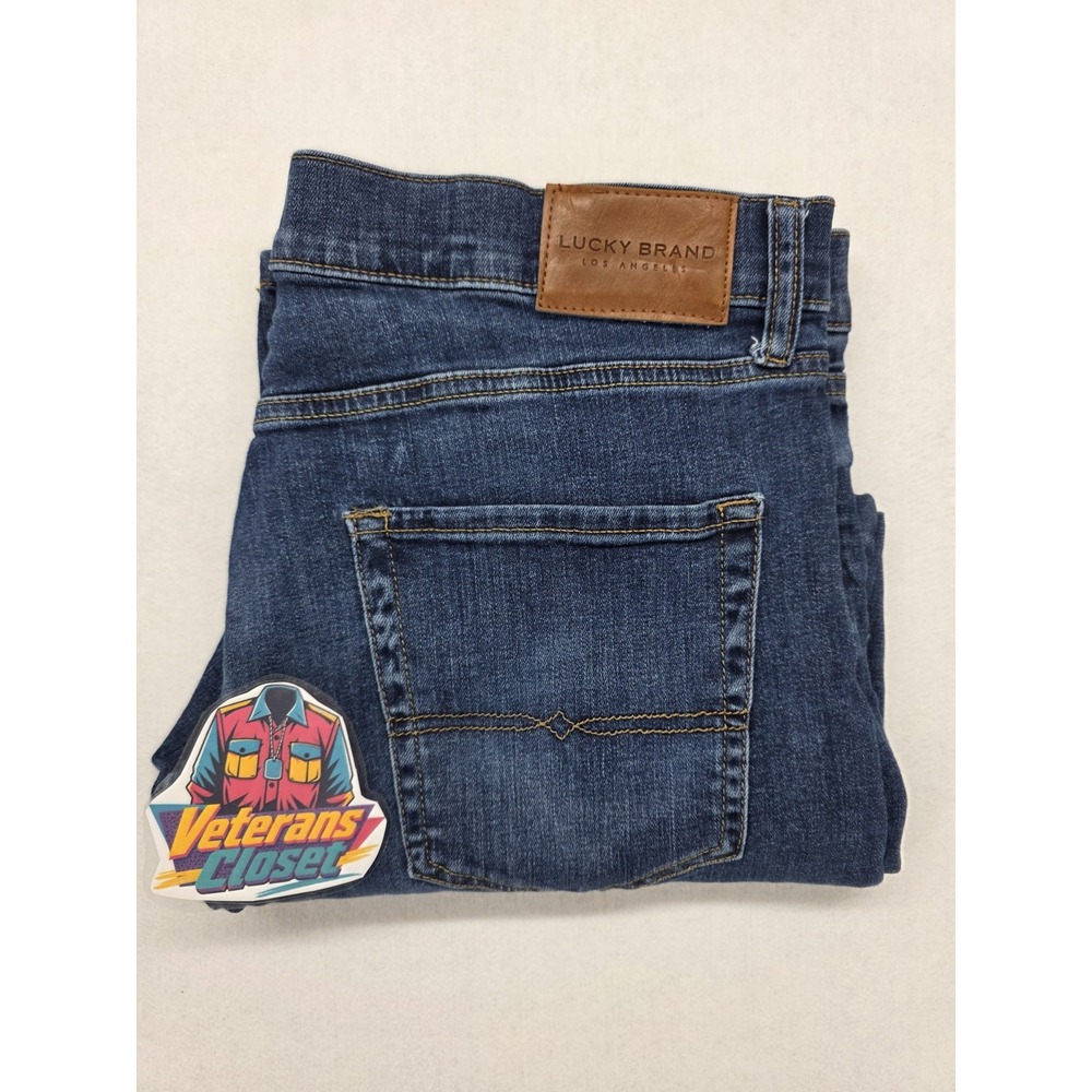 Lucky Brand 410 Athletic Straight Jeans Mens 34x29 Blue Stretch Denim - Picture 12 of 12